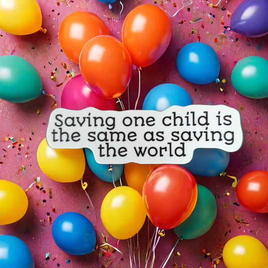 Saving one Child sticker