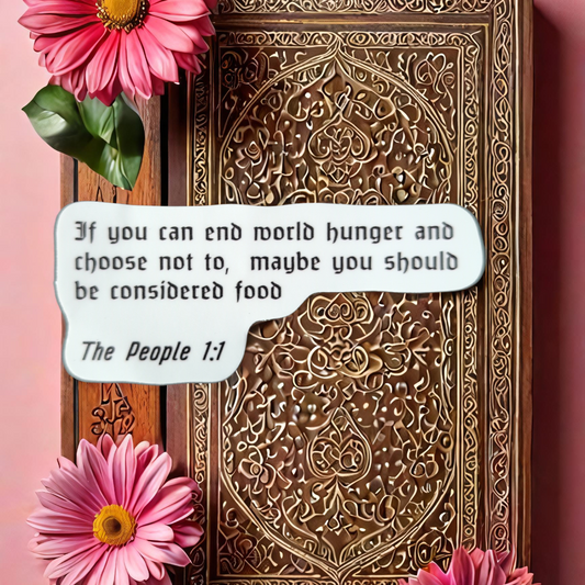 Billionaires and world hunger sticker