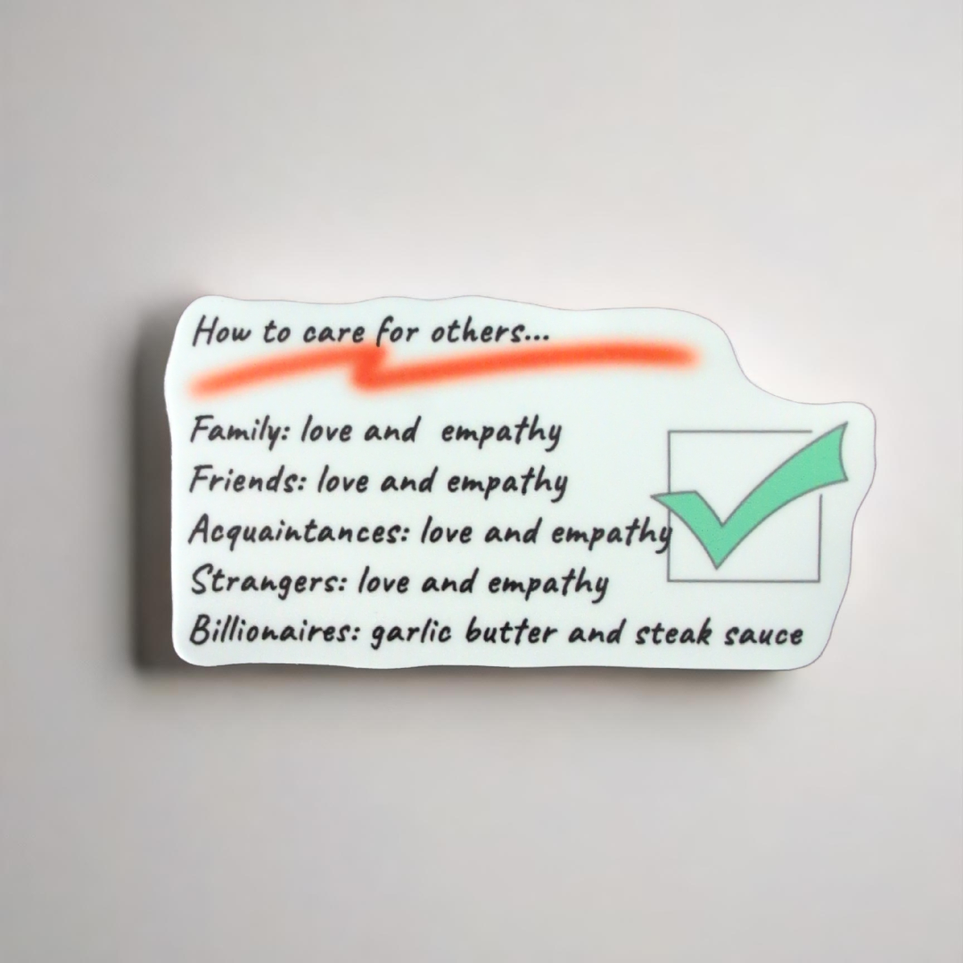 How to care for others sticker
