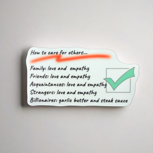 How to care for others sticker